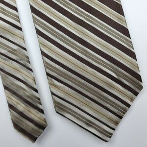 Arrow‎ Striped Silk Tie Brown 59 3 5/8